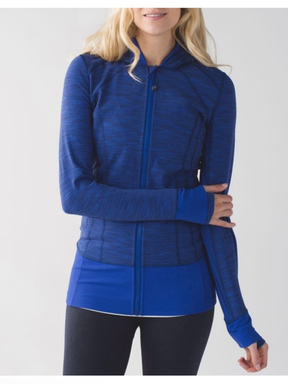 Lululemon | Daily Practice Casual Activewear Hoodie Space Dye Blue Jacket Size 2 - Picture 3 of 14